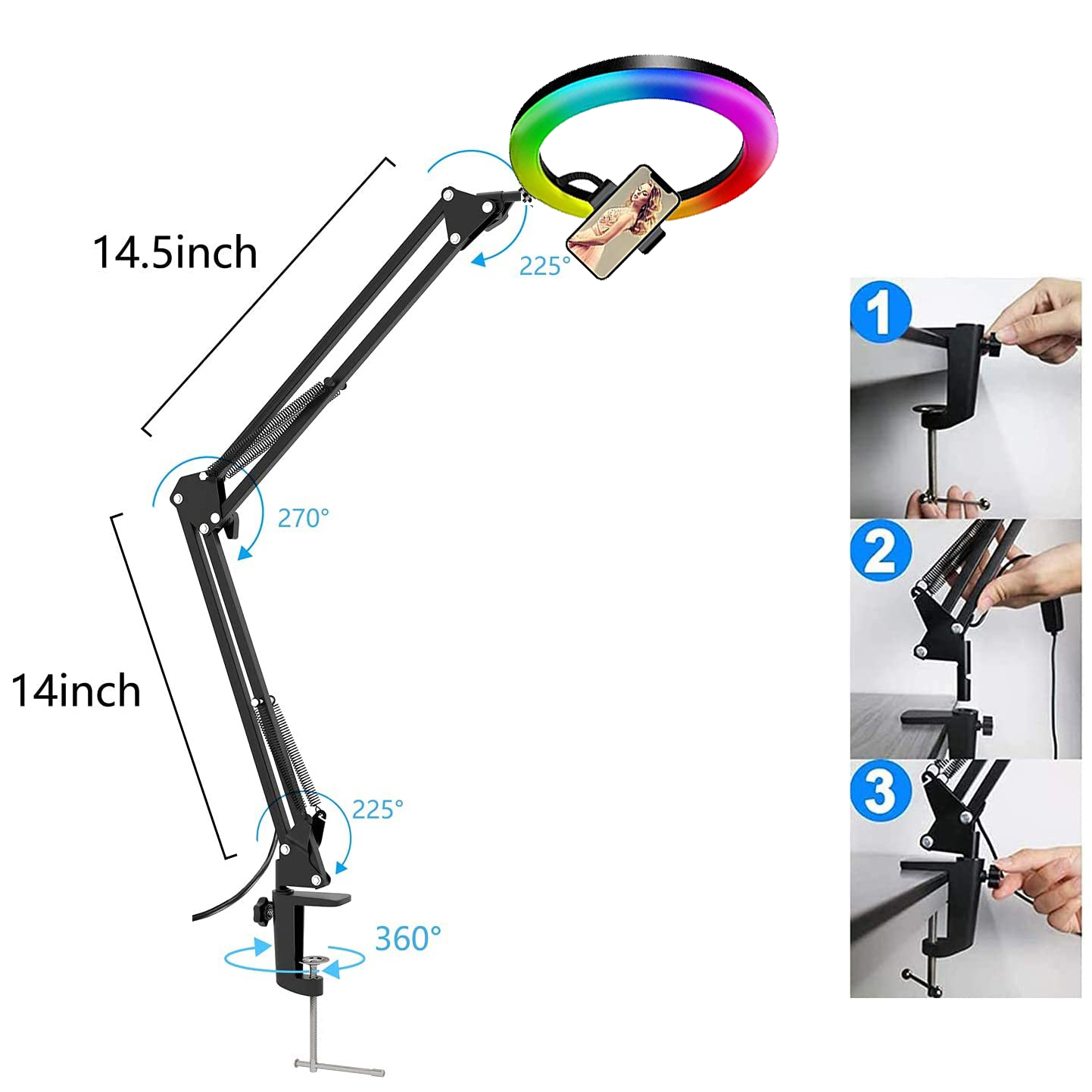 Anello luminoso RGB per selfie - Photography Mobile Lighting recensione e prezzo